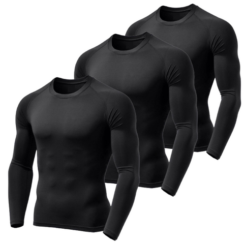 kit 3 camisas térmicas com proteção UV preto