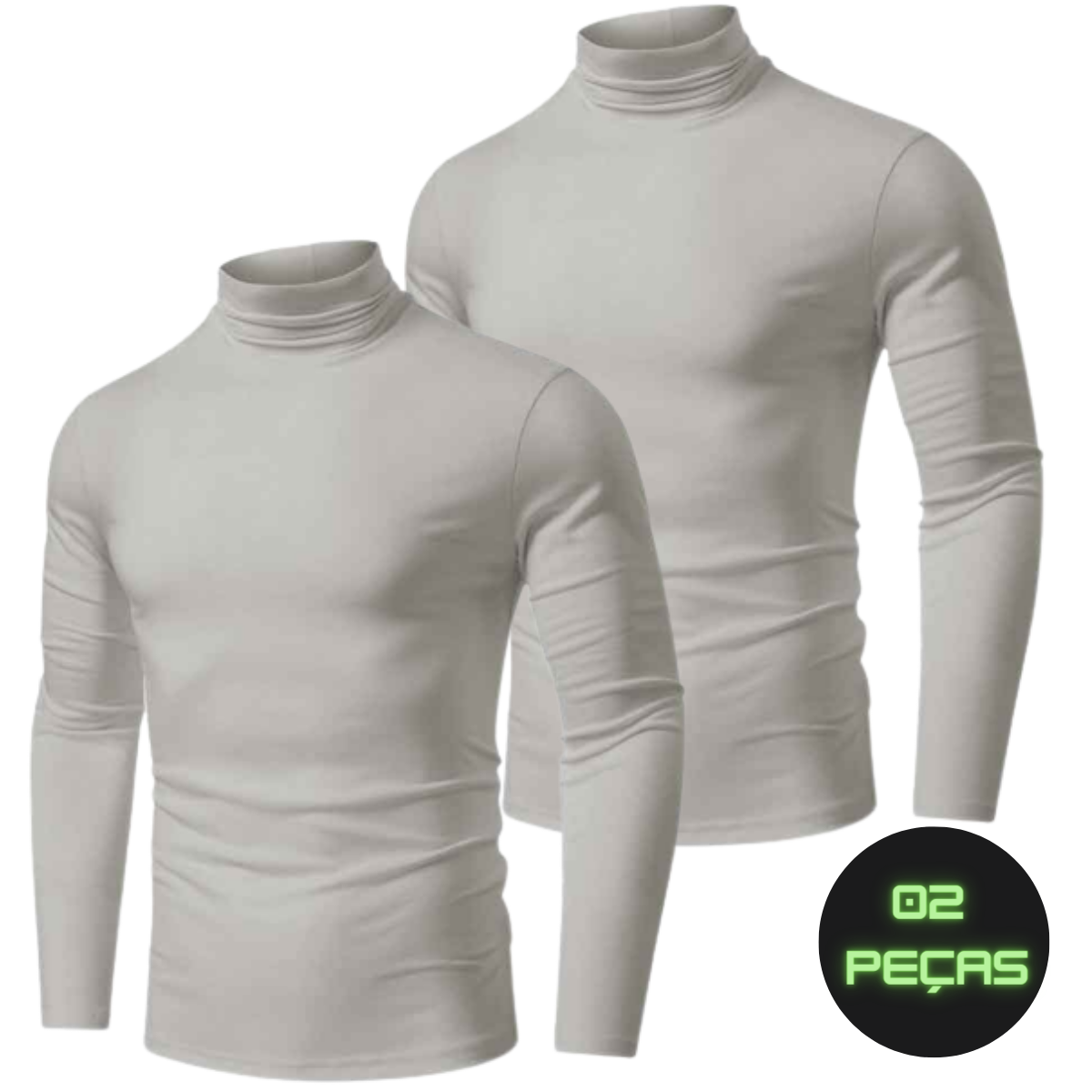 Kit 2 camisas térmicas gola alta com proteção UV
