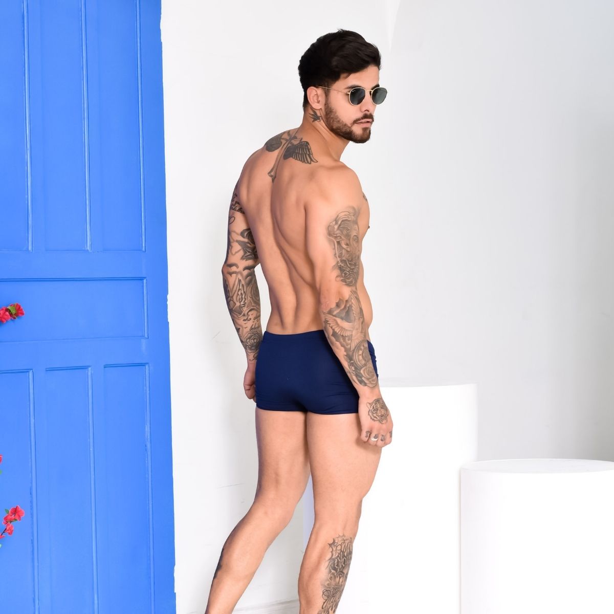 Sunga Azul Marinho Masculina Lisa Boxer Premium